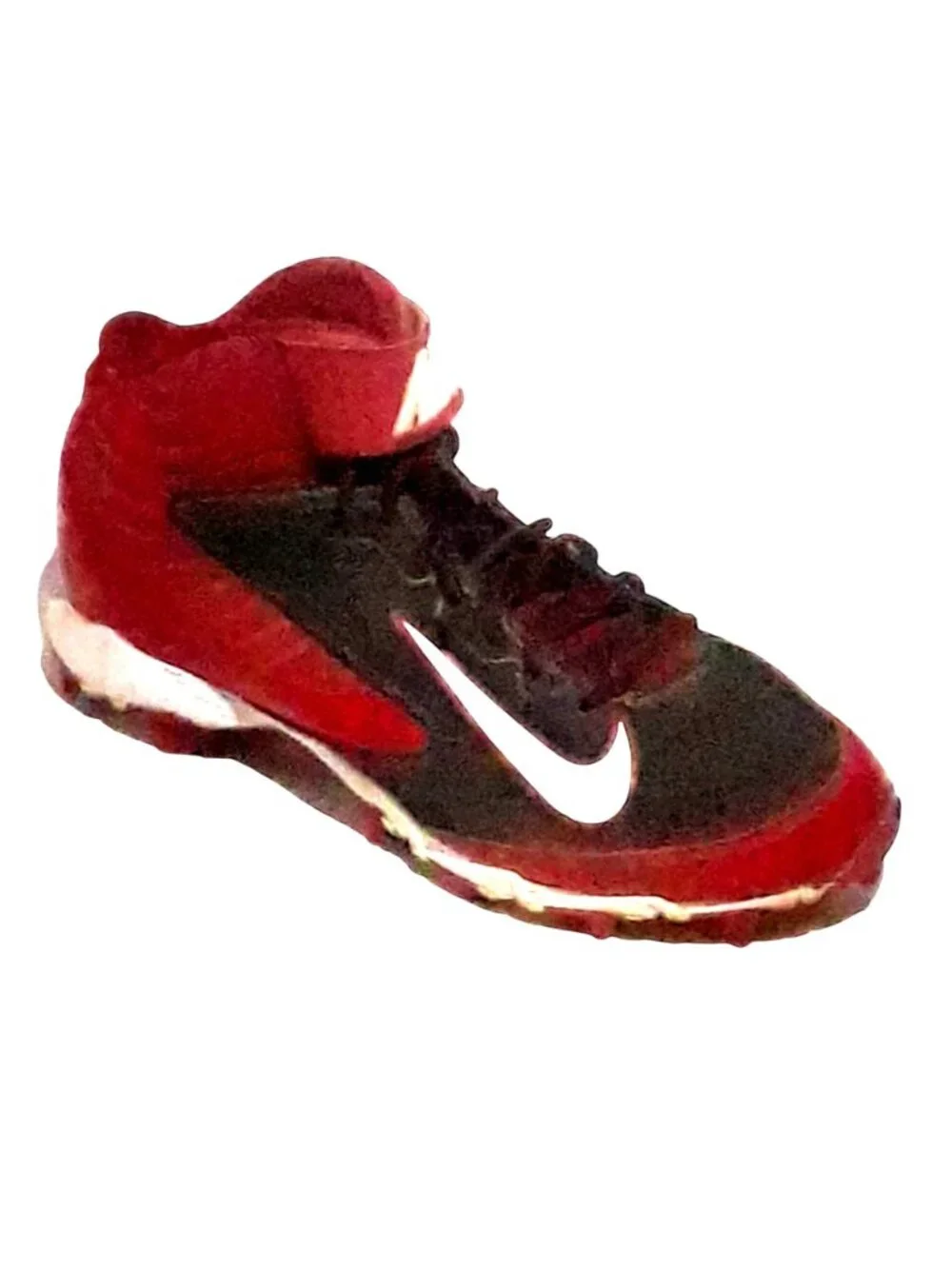 Nike Apha Huarache Football Cleat 634625-016 Men 6.5 Red Black Leather